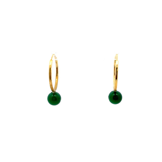Green Agate Hoops