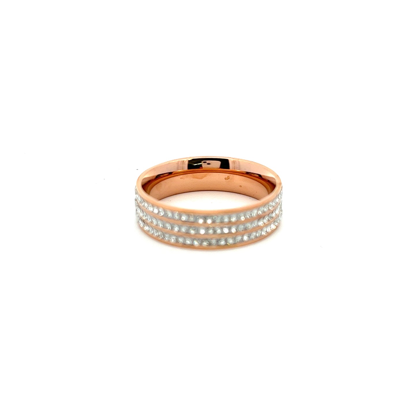 3 Diamante Ring In Rose Gold