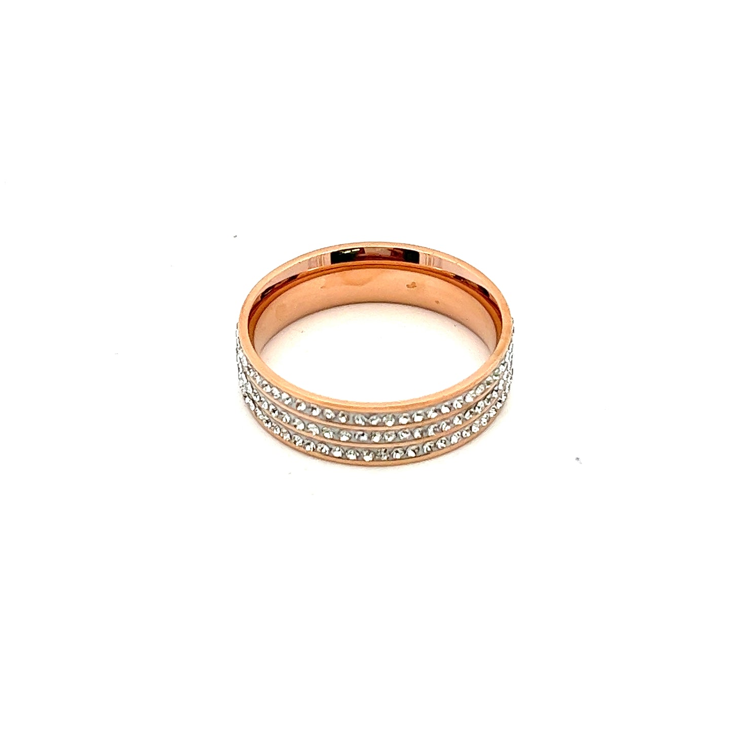 3 Diamante Ring In Rose Gold