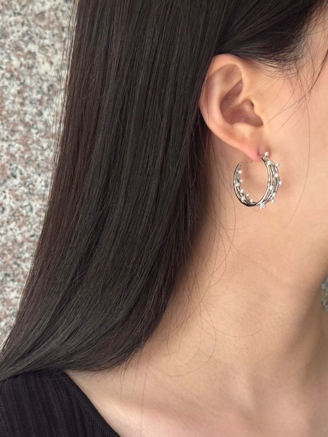 Pearlyn hoops gold
