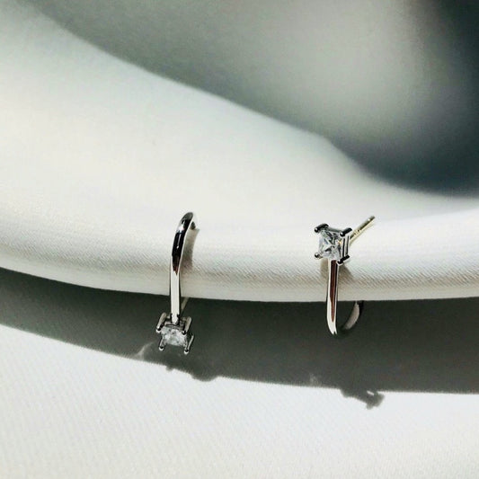 Soli Diamante Cane Earrings in Silver