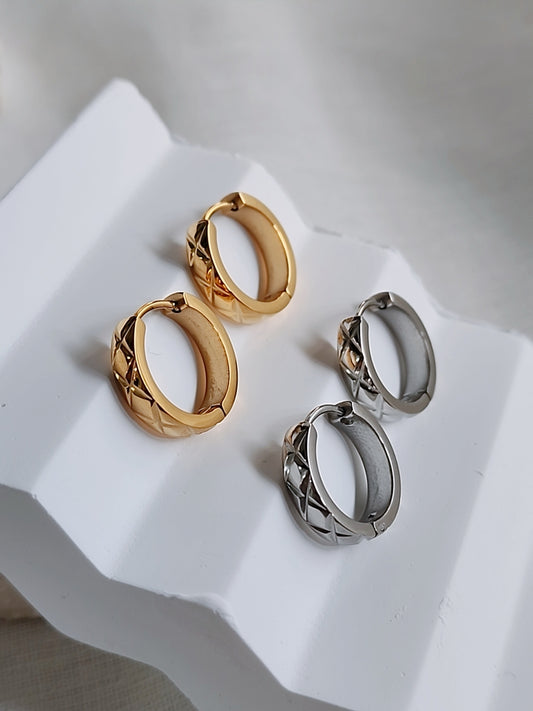 Em earrings in silver
