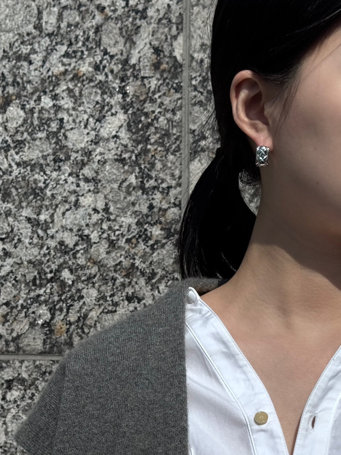 Em Square earrings in Silver