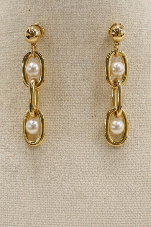 Pearlyn Metal Trio Earrings Gold