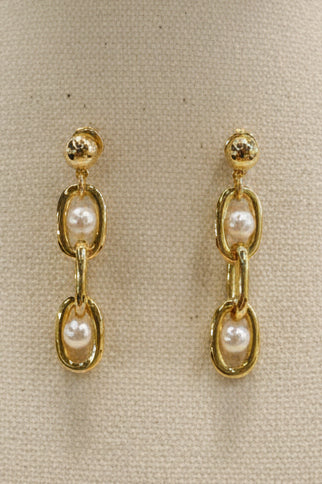 Pearlyn Metal Trio Earrings Gold