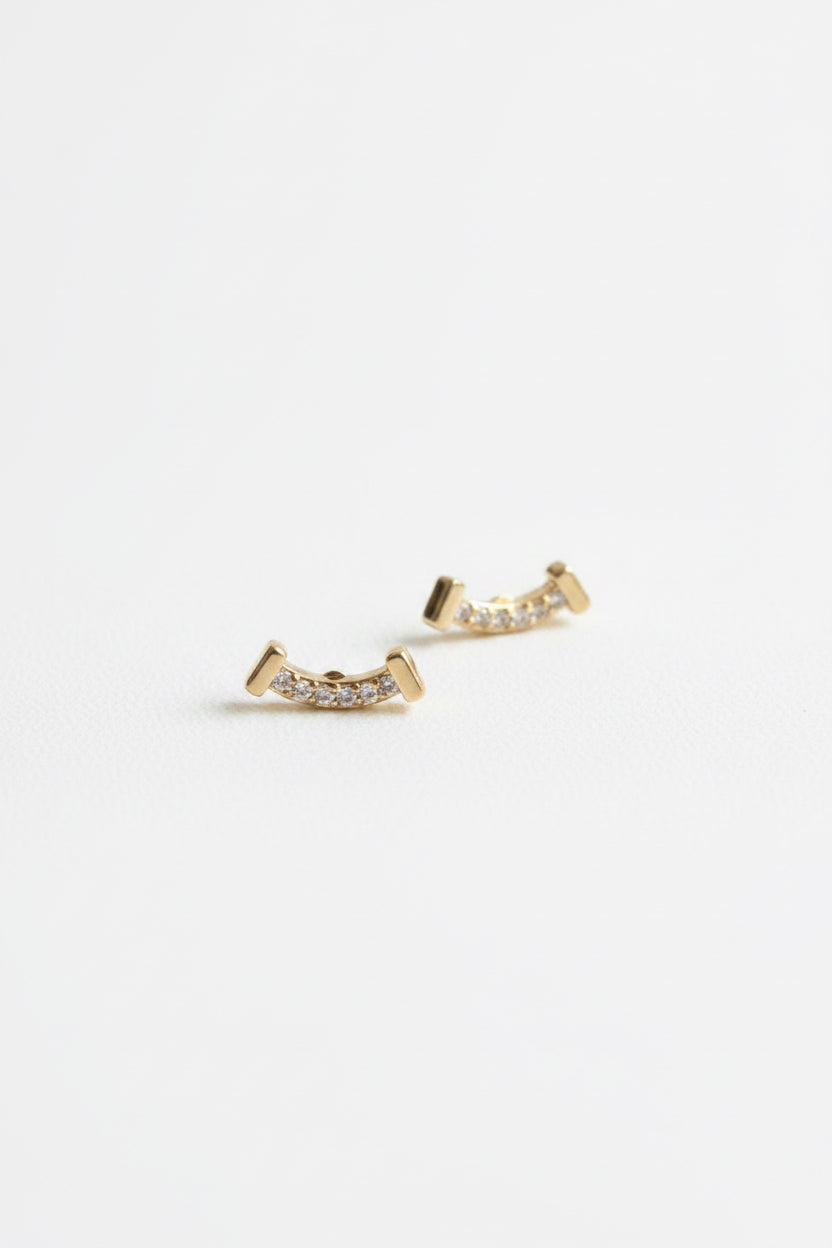 Banner Earrings Studs Gold
