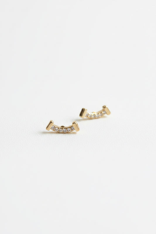 Banner Earrings Studs Gold