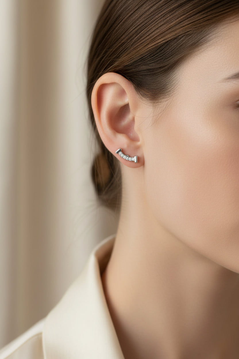 Banner Earrings Studs Gold