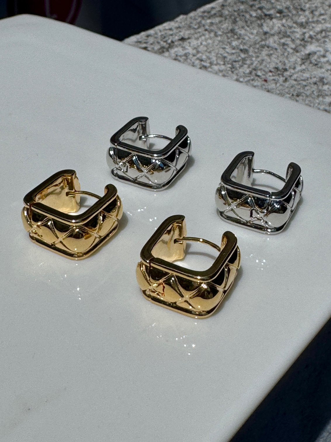 Em Square earrings in Silver