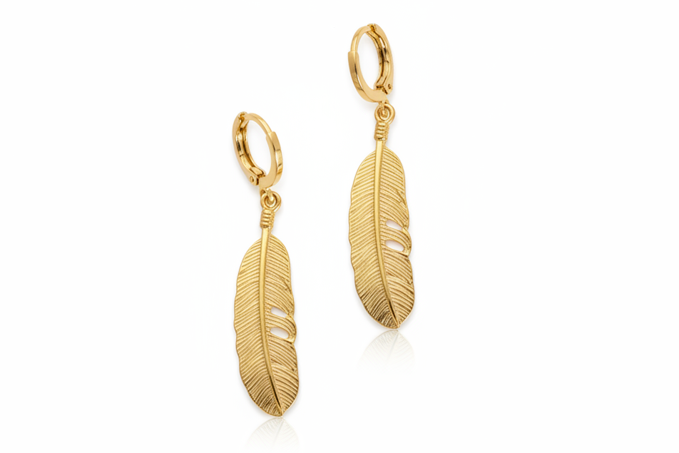 Feather Earring in Gold