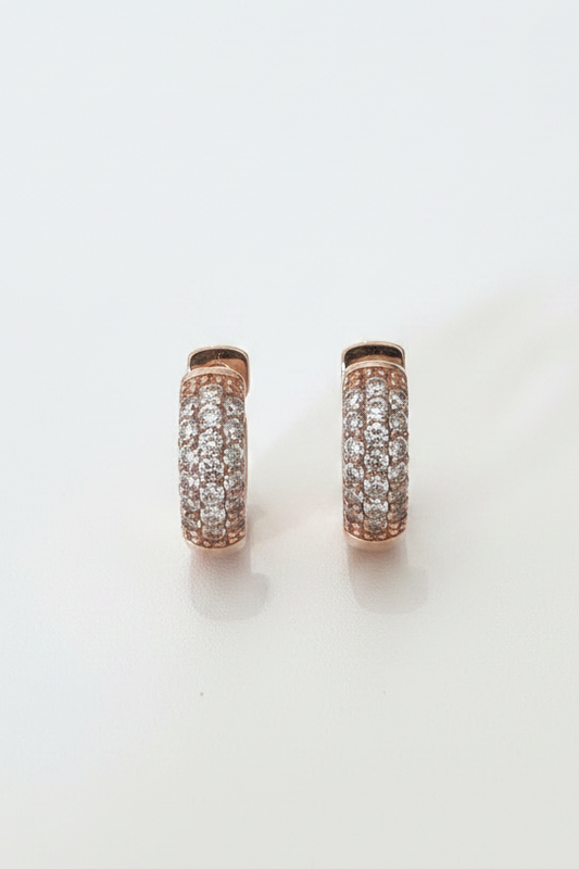 Halo Diamante Earrings Rose Gold