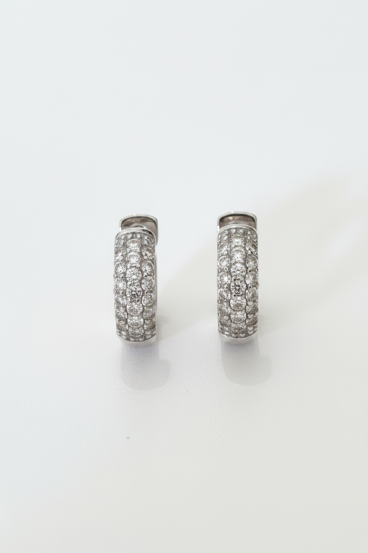 Halo Diamante Earrings Silver