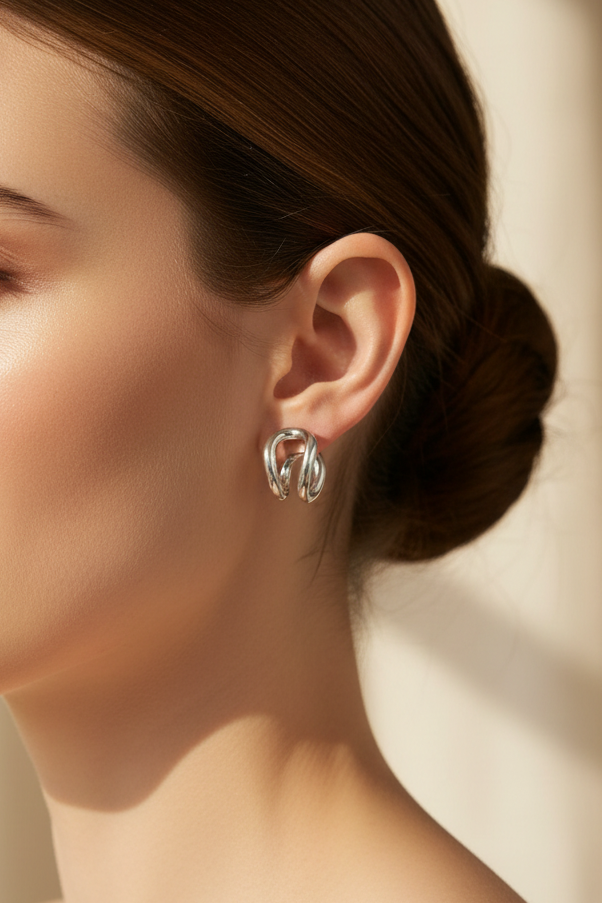 Route Earrings Silver