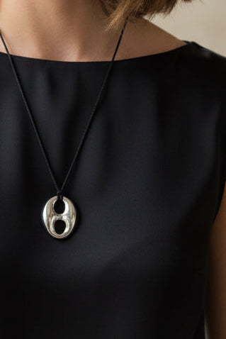 Jessie Corded Necklace Silver