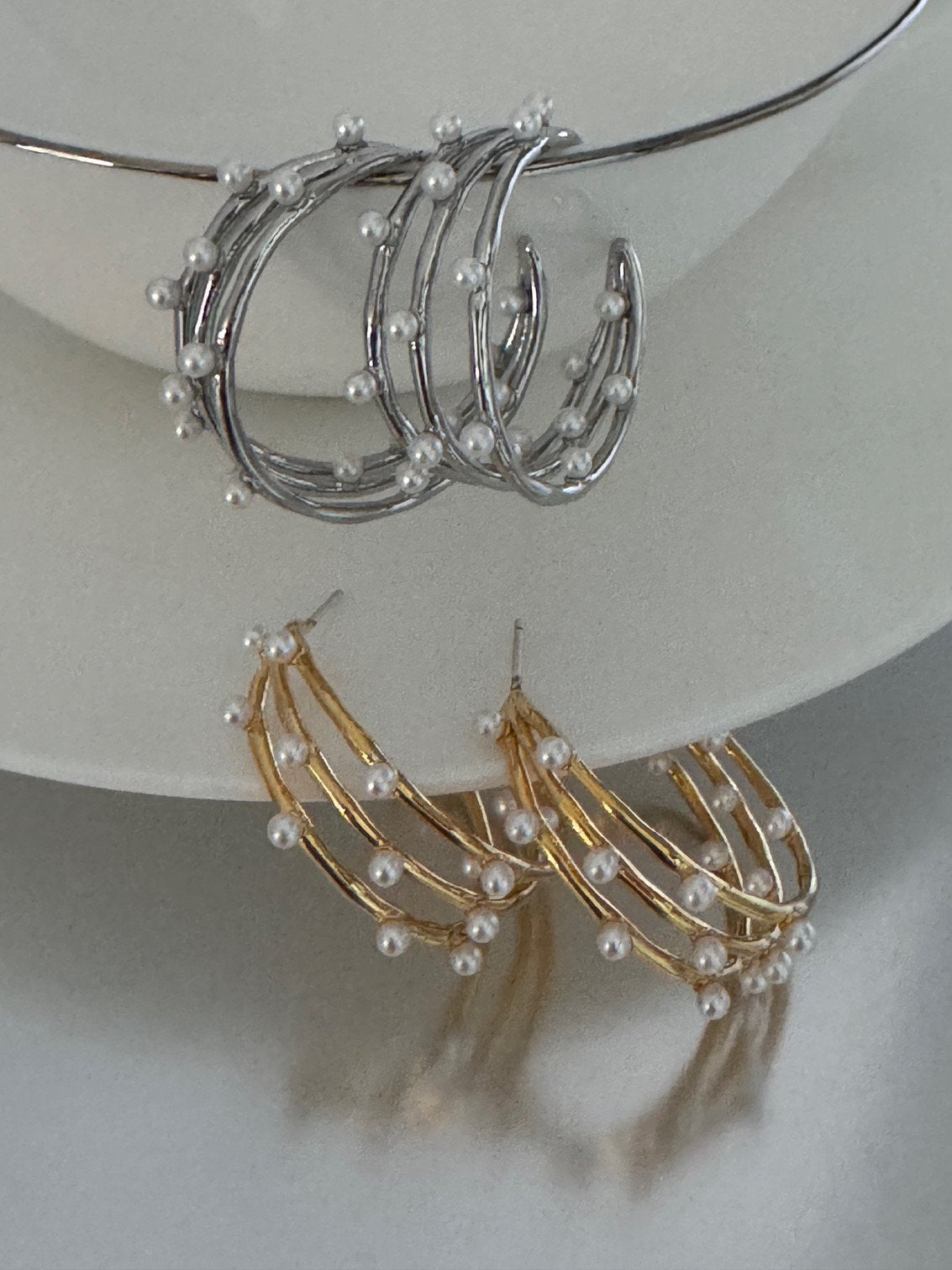 Pearlyn hoops gold