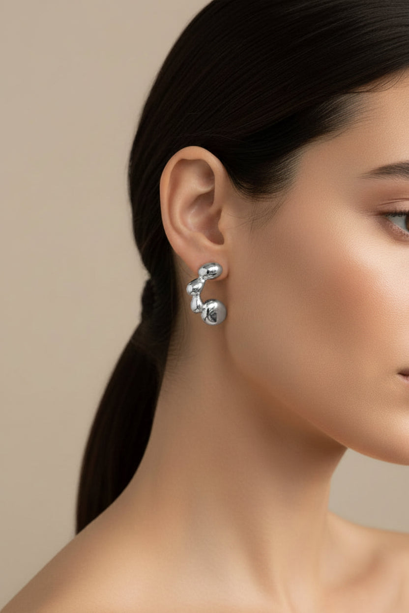 Pebble Arc Earrings Gold