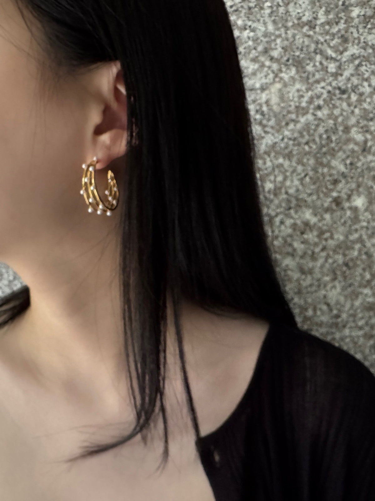 Pearlyn hoops gold