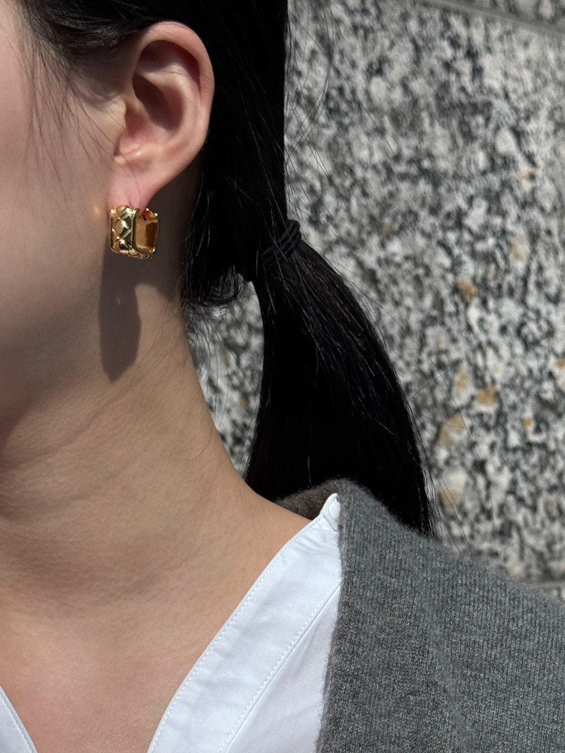 Em Square earrings in Silver