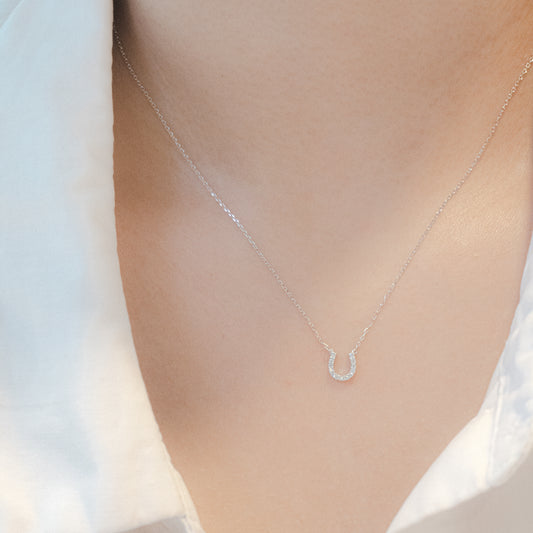Mini Horseshoe Necklace in Silver