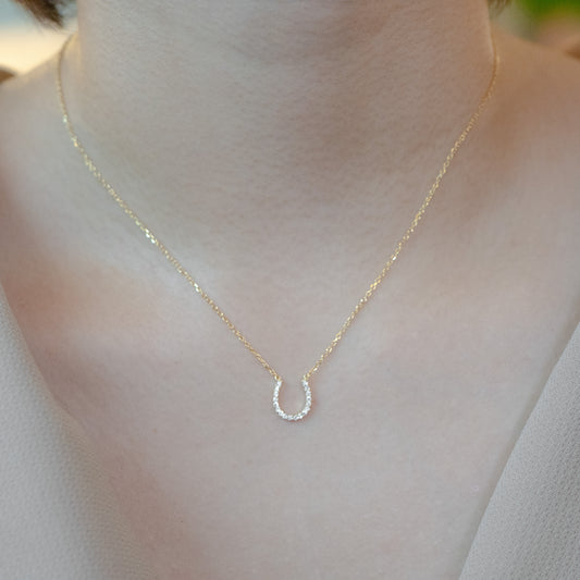 Lucky Horseshoe Necklace in Gold