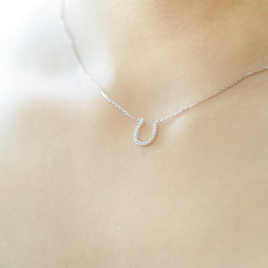 Lucky Horseshoe Necklace in Silver
