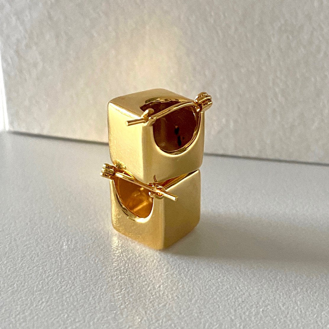 Cube Earrings in Gold