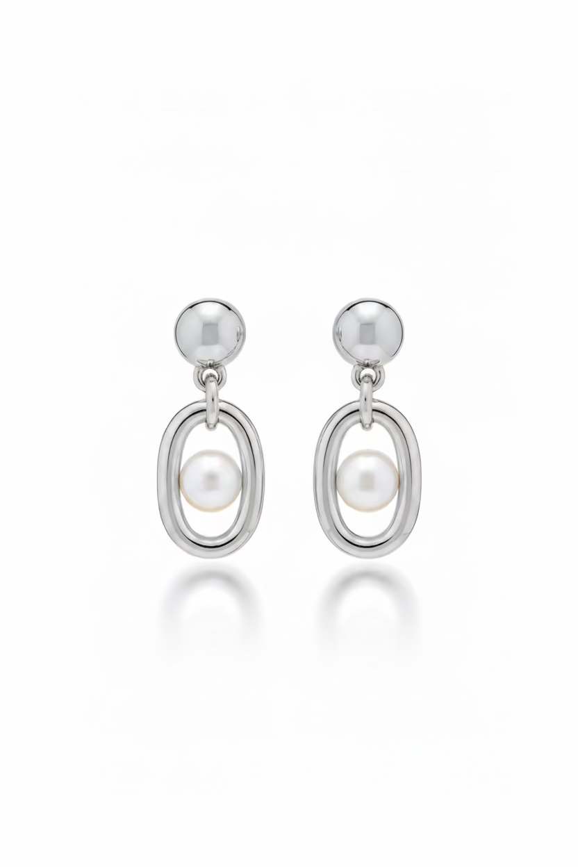 Pearyln Metal Earrings Silver