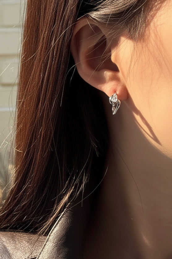Luv Hoop Earrings Silver