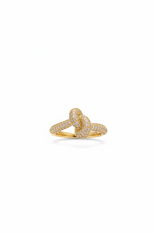 Diamante Knot Ring in Gold