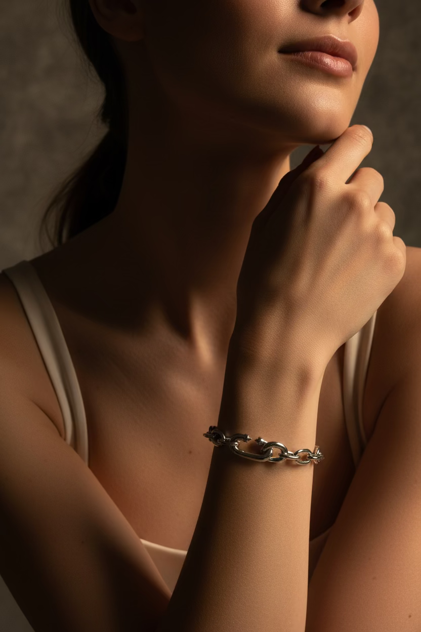 King Bracelet In Sliver