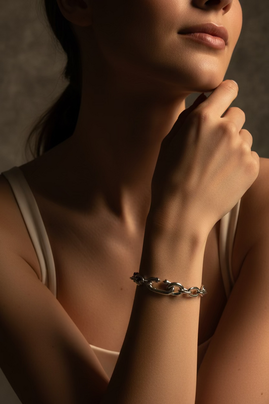 King Bracelet In Sliver