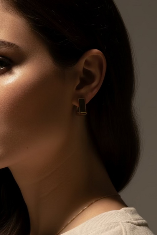 Pen Earring in Gold