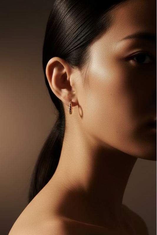 Mini Cleef Loop Earrings in Gold