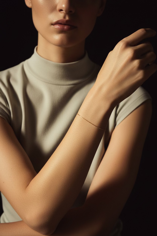 Fine Thick Oval Bracelet In Gold