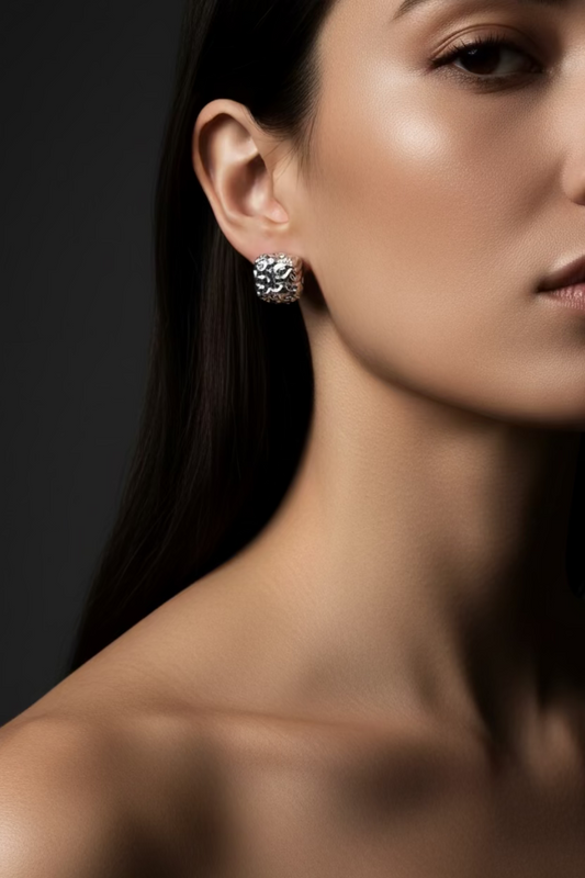 Tempo Clip Earrings Silver