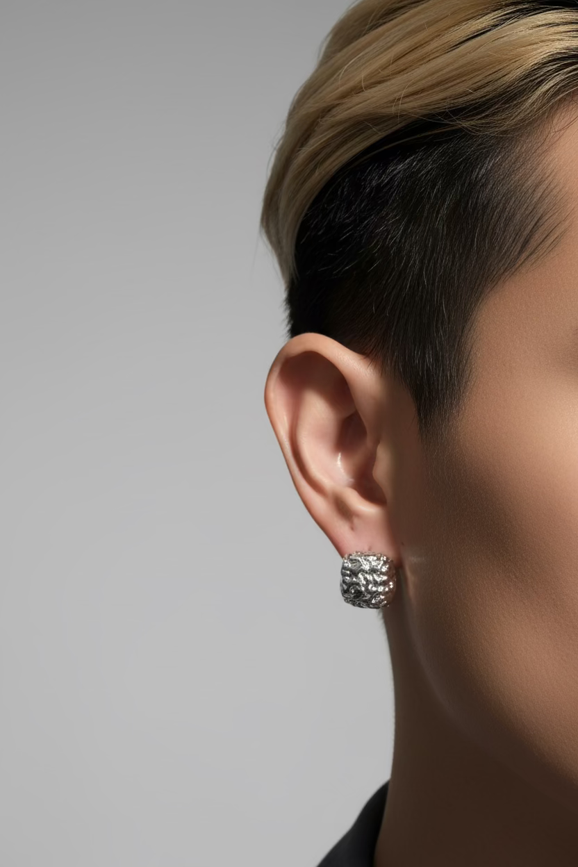 Tempo Clip Earrings Silver