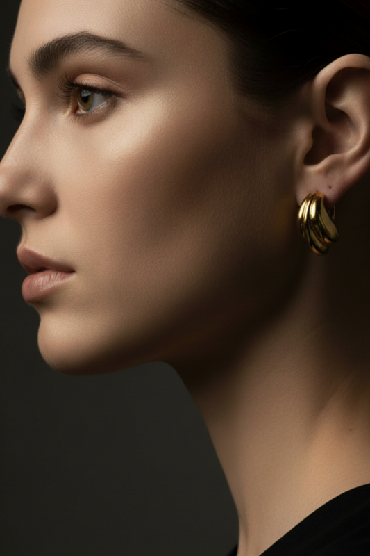Carriage Earring in Gold