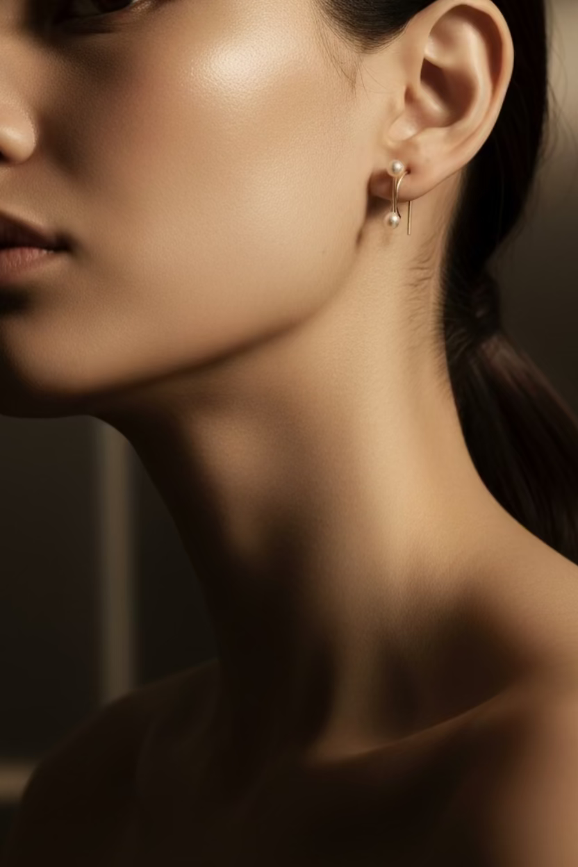 Sami Pearl Earrings in Gold