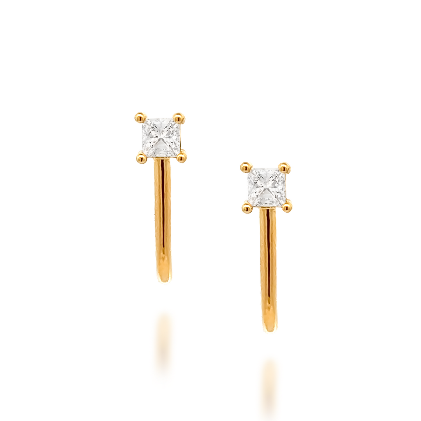 Soli Diamante Cane Earrings in Gold