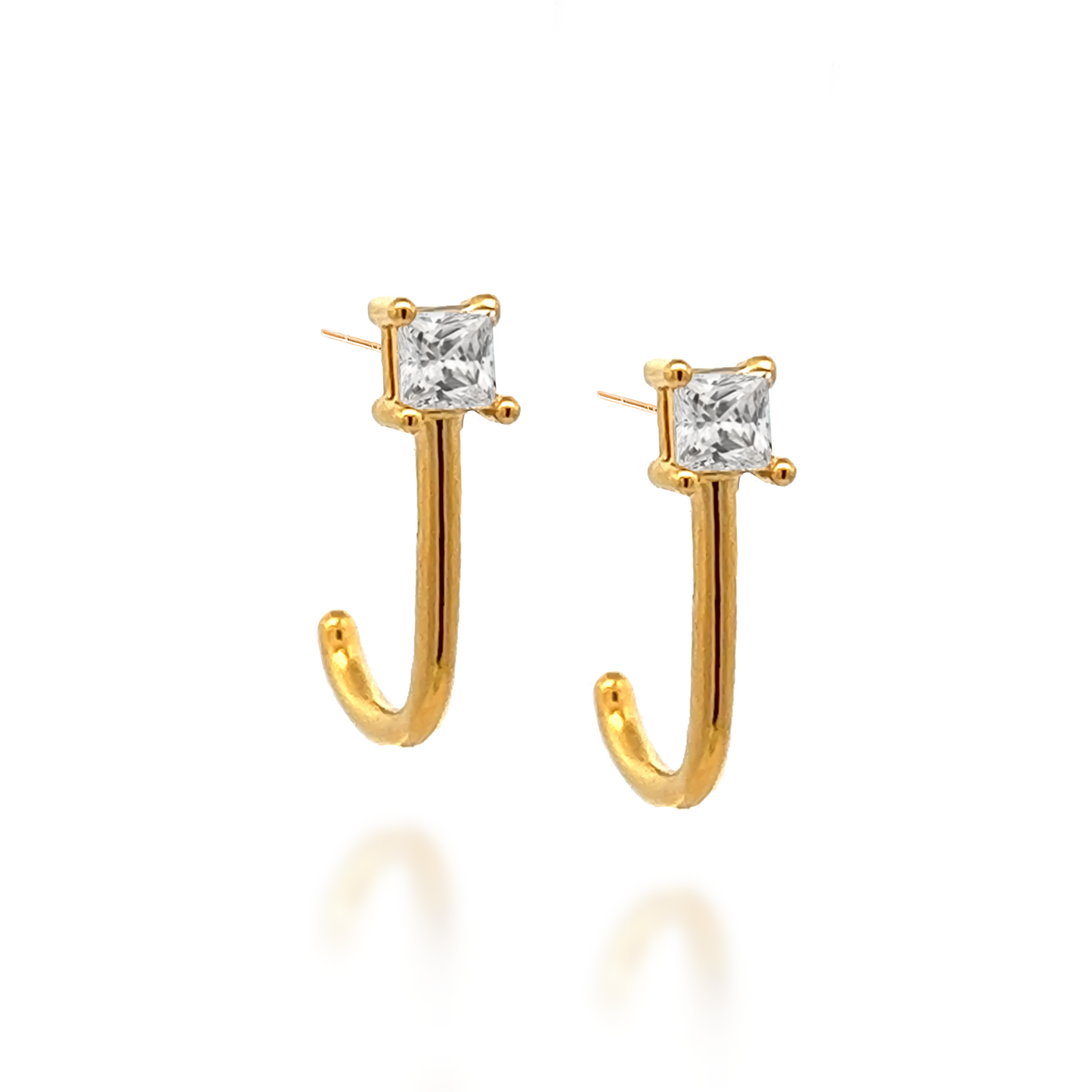 Soli Diamante Cane Earrings in Gold