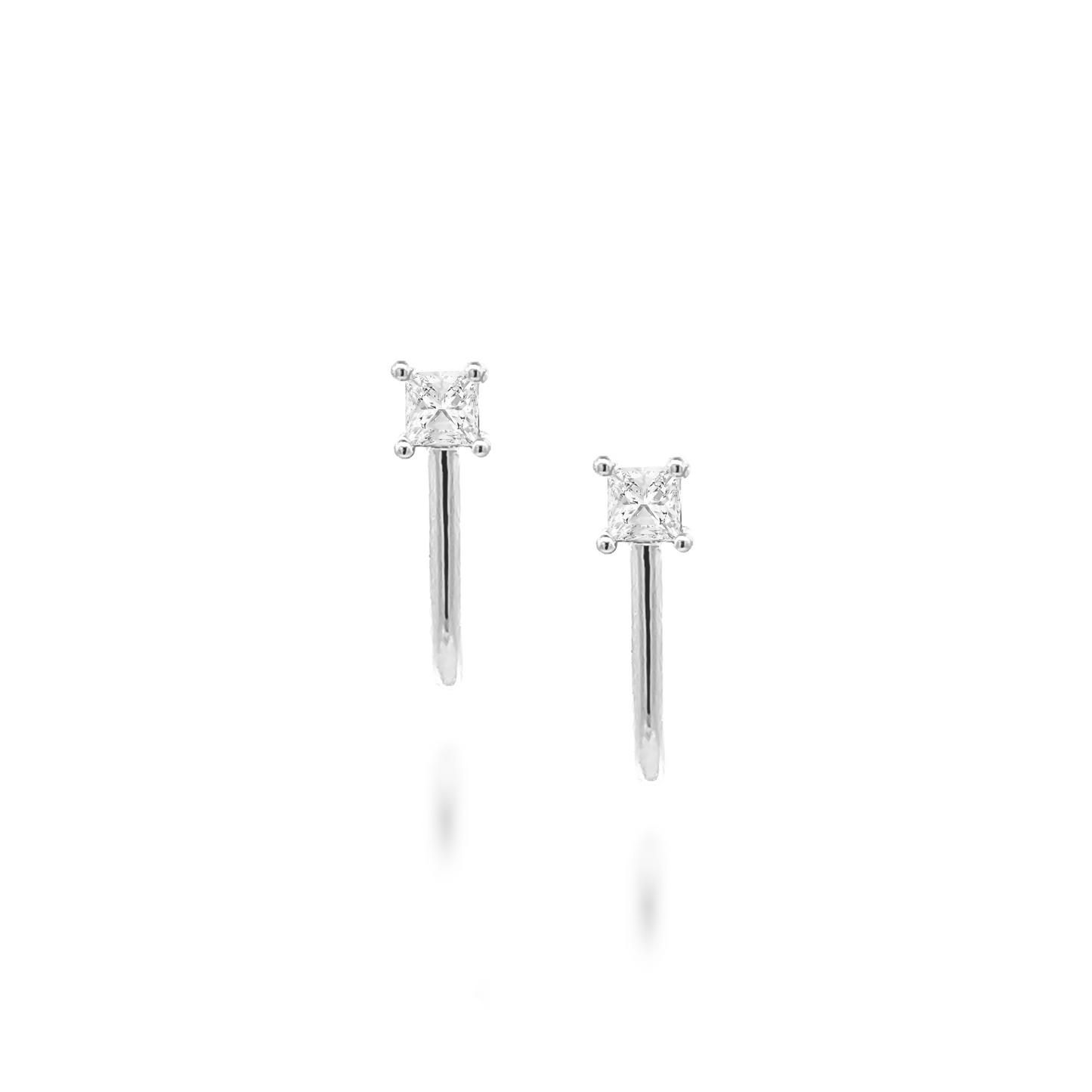 Soli Diamante Cane Earrings in Silver