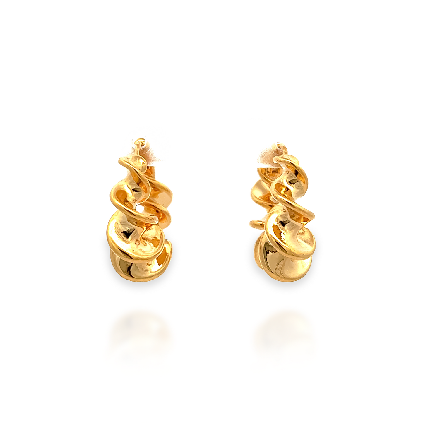 Spiral Hoops Earrings in Gold