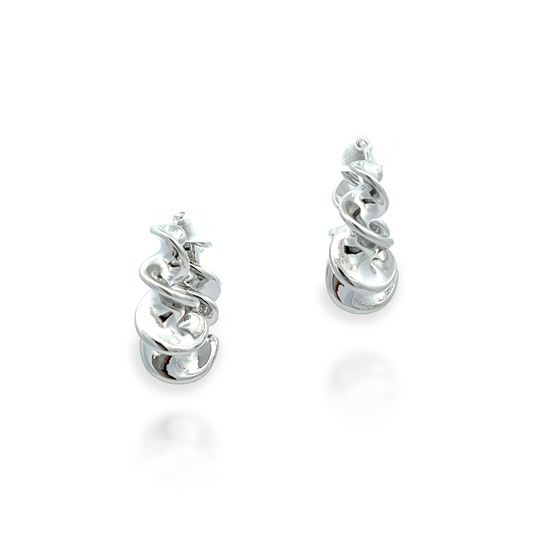 Spiral Hoops Earrings in Silver