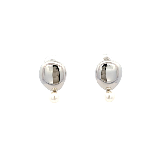 Dew Pearl Earrings In Sliver
