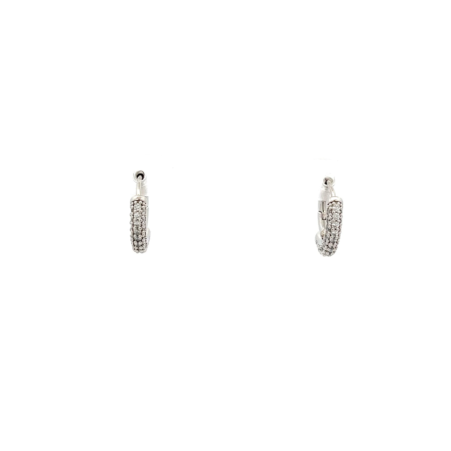 Paved Diamante Huggies In Sliver