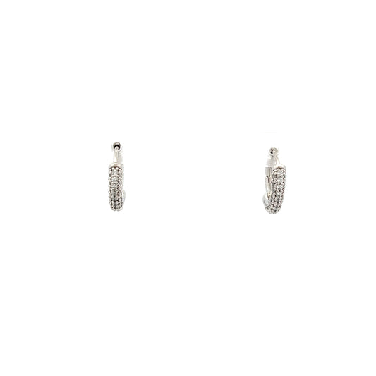 Paved Diamante Huggies In Sliver