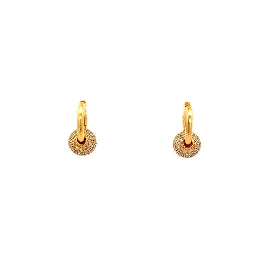 Diamante Ball Earrings In Gold