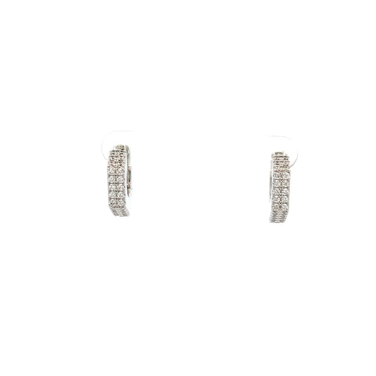 Octo Paved Diamente Huggies In Sliver