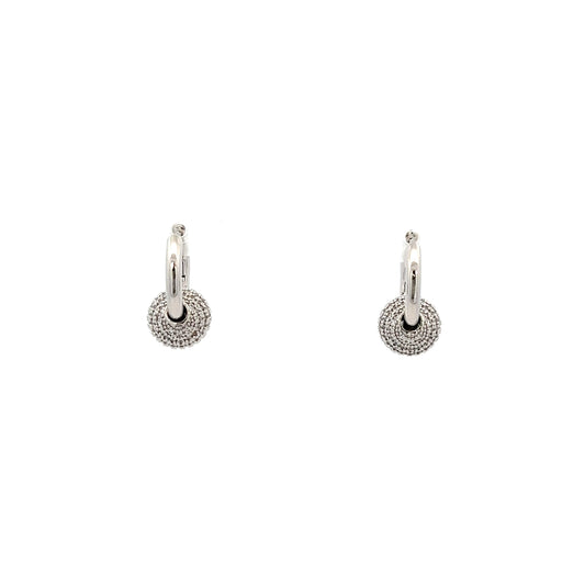 Diamante Ball Earrings In Sliver