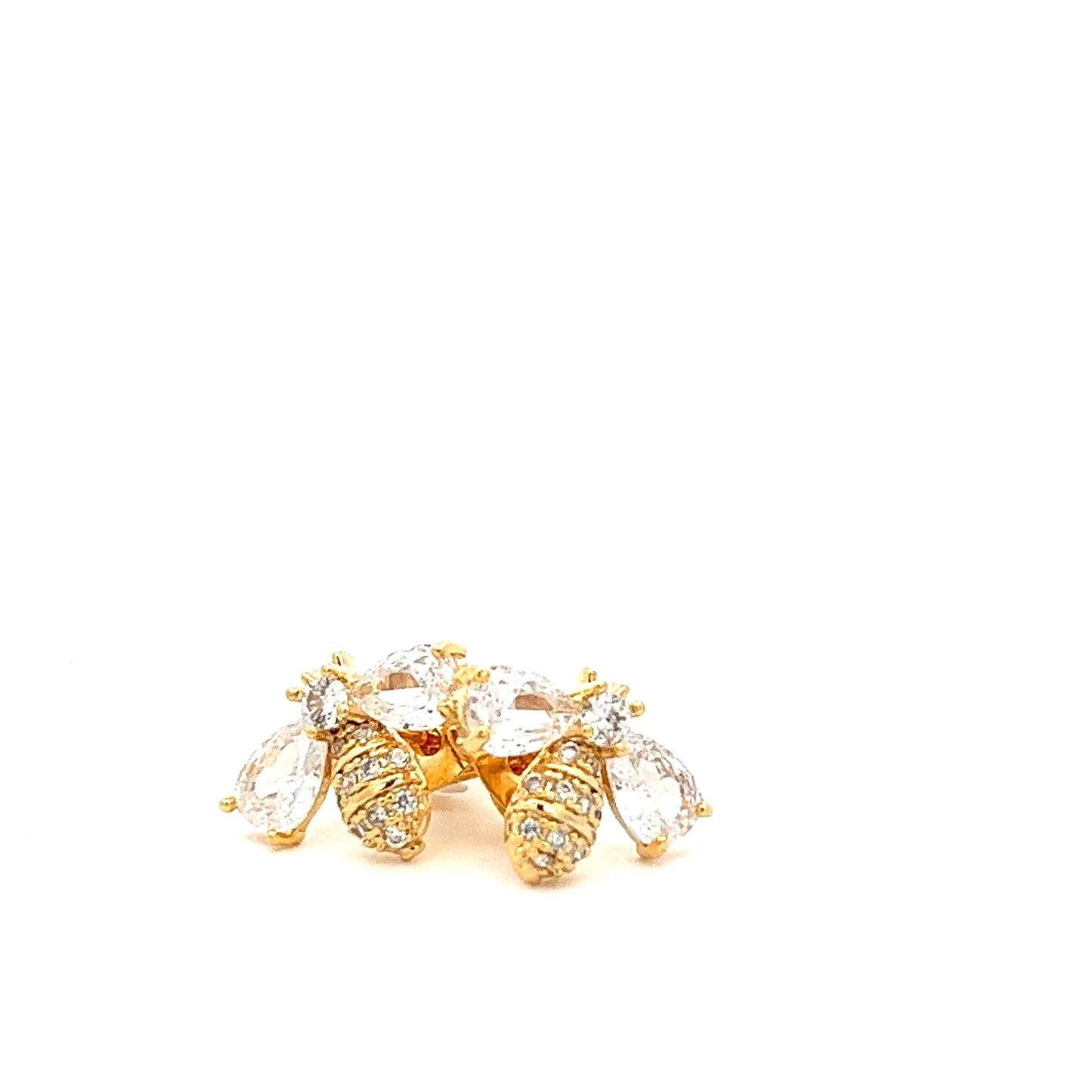 Diamante Bee Earrings In Gold